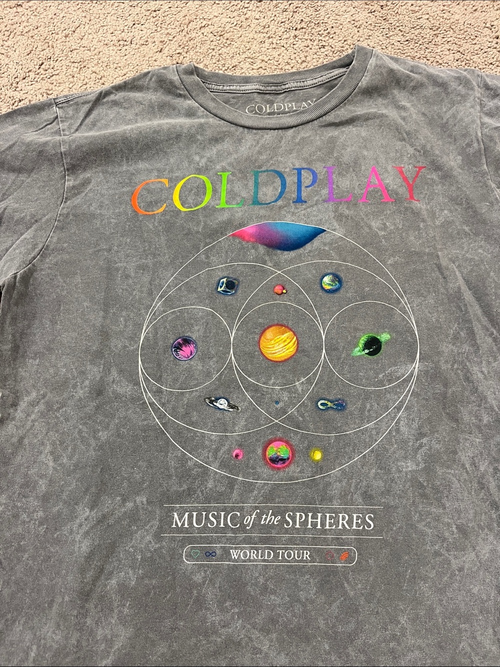 Coldplay 'Music of the Spheres' Gray Graphic Tee - Picture 2 of 5